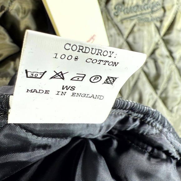 John Partridge Rag Gilet Quilted Vest Men's XL Olive Black Corduroy Button Front - Picture 9 of 10